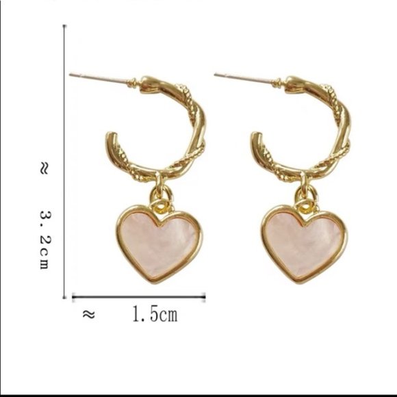 💙💕💕Last one Light Pink Heart Twist Hoop Earring - Picture 14 of 16